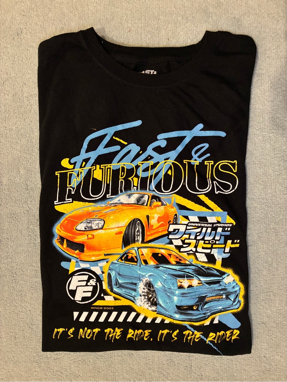 Official Universal Studios Fast & Furious "Wild Speed" Graphic T-Shirt Large